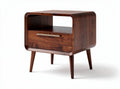 Walnut nightstand with open shelf and drawer 50 x 40 x 45cm
