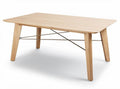 Wooden dining table with metal support 120 x 60 x 75cm natural finish