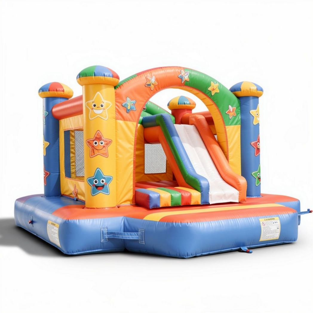 Inflatable bounce house with slide for kids 300 x 250 x 200cm colorful design