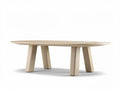 Rectangular dining table in beige with ribbed legs 200 x 100 x 75cm
