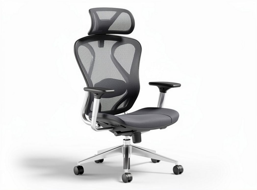 Ergonomic office chair with breathable mesh back and adjustable headrest 50 x 65 x 95cm