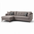 Sectional sofa with left chaise lounge in light gray fabric 200 x 90 x 85cm